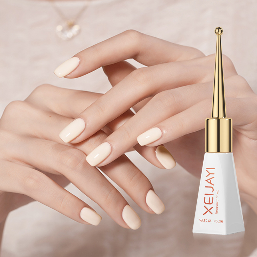 Gel Esmalte de Uñas UV Sin Enjuague Color Blanco Lechoso de Larga Duración