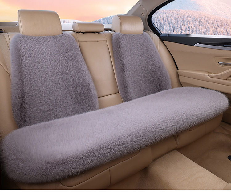 Wholesale New Car Seat Cushion Imitation Fox Plush Winter Cushion Three-Piece Set Without Backrest Universal Warm Cushion