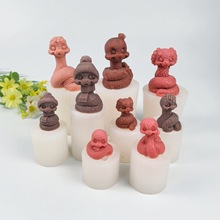 可爱生肖立体蛇蜡烛蛋糕硅胶模具diy蛇年香薰石膏娃娃滴胶蛇磨具