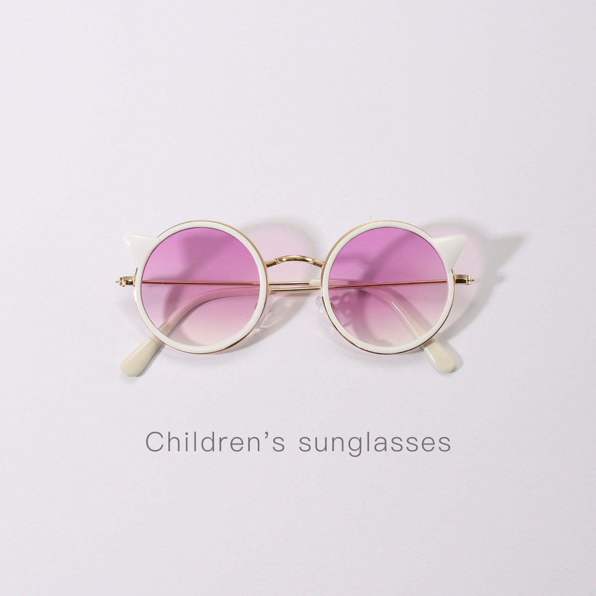 2023 nuevas gafas de sol de metal para niños dibujos animados gato gafas de sol para niños sombrilla de verano gafas de sol para bebés