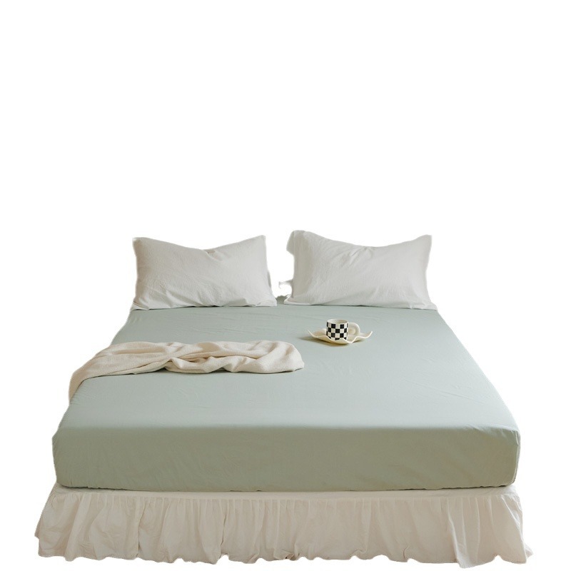 Lujo ligero 60s cama de algodón puro gaza Gongsatin 100 algodón mono cama gaza pro-piel de color sólido lana larga cubierta de colchón de algodón lavable