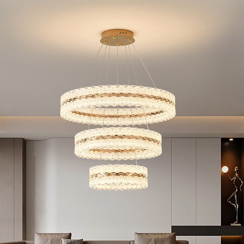 Luz lujosa lámpara de la sala de estar alta sensación moderna y simple atmósfera lámpara principal galaxia círculo de espectro completo lámpara de restaurante italiano