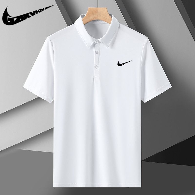 Men's 2024 Summer Polo Shirt Short-sleeved Men's Thin Breathable Ice Silk Half-sleeved T-shirt Loose Casual All-match Top