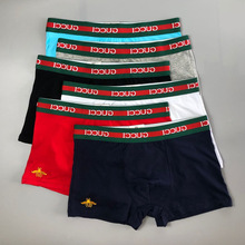 外贸跨境G家男士纯棉内裤四角透气时尚现货款平角内裤