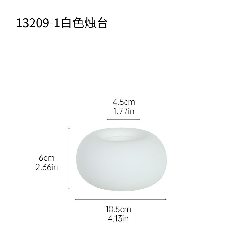 Inswind blanco redondo de cerámica decoración decoración de mesa de comedor decoración simple asiento de vela doméstica
