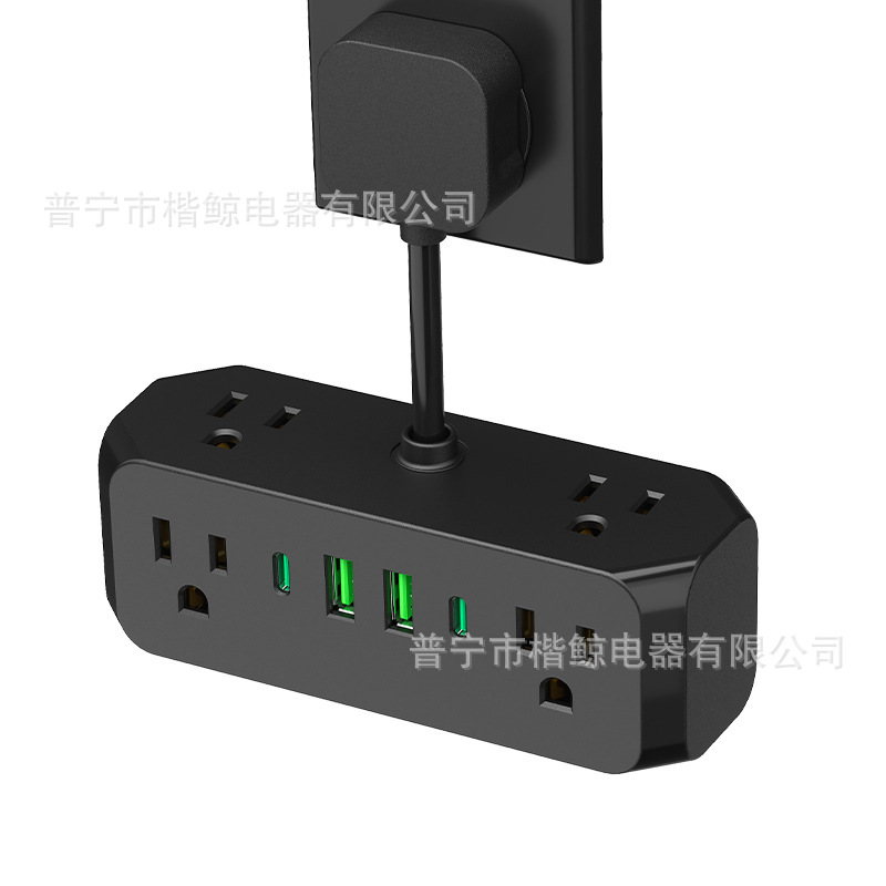 跨境美规转换器Type-C塔式立式插座美标标准多功能智能排插插板