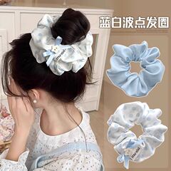 女性のための甘い水玉模様のヘアゴム 2025 新しいレイジースタイルのローポニーテールヘアアクセサリーハイエンドのシンプルなヘッドバンド