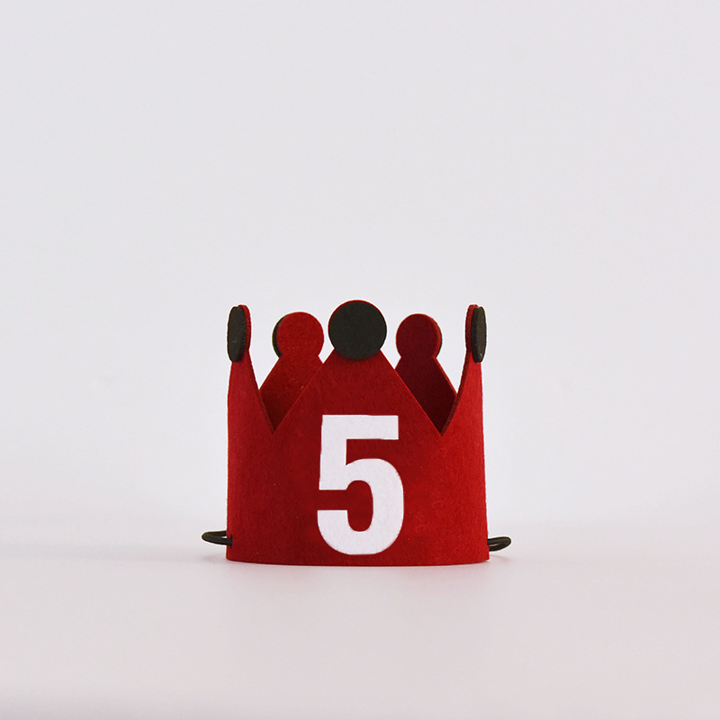 Libro rojo coronas rojas sombreros de cumpleaños digitales para niños sombreros de cumpleaños para niños y niñas atmósfera de aniversario accesorios de fotografía