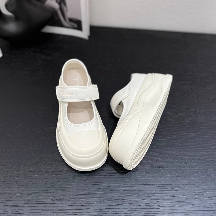 2025 primavera y verano nuevo estilo 6cm suela de bizcocho zapatos Mary Jane de cuero ligero zapatos pequeños de todo fósforo de moda para mujer