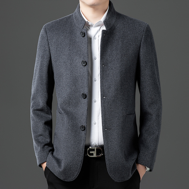 New Executive Stand Collar Jacket Men's Tunic Middle-Aged Business Casual Suit Dad Middle-Aged Wool Jacket New Executive Stand Collar Jacket Men's Tunic Middle-Aged Business Casual Suit Dad Middle-Aged Wool Jacket