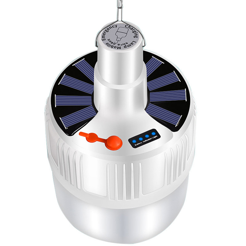 Pequeña venta al por mayor] Bombilla LED de carga solar de doble propósito camping luz puesto luz mercado nocturno puesto de luz bombilla