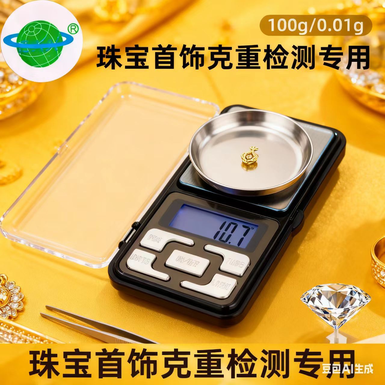100g工厂迷你小型珠宝秤0.01微克称重精准口袋电子秤茶叶黄金称MH