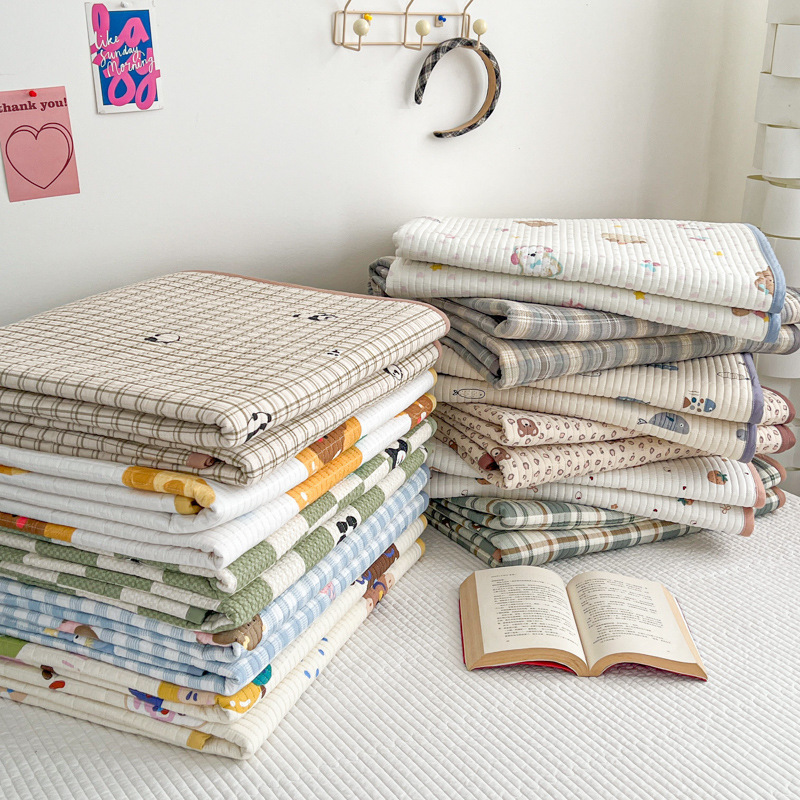 Ins Style Double-sided Cotton Quilted Cotton Bed Cover Non-slip Bed Sheet for All Seasons Tatami Machine Washable Kang Cover Mat