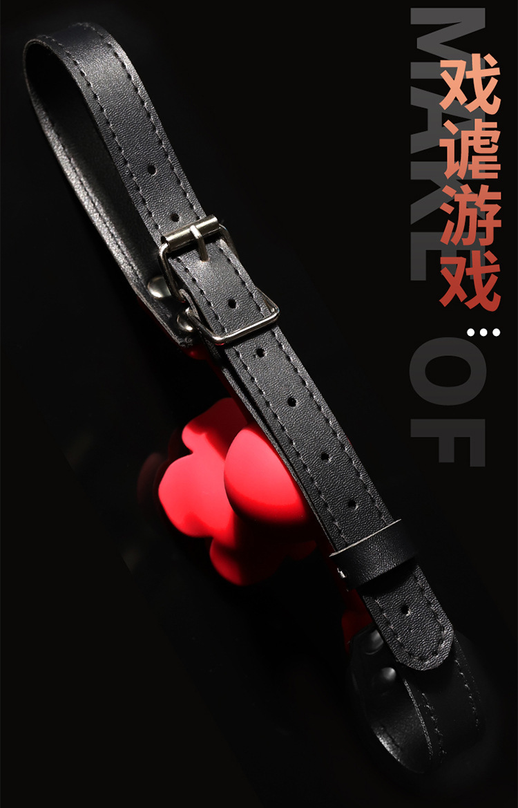 SM Mouth Ring with Neoprene Strap for Couples Bondage Play — detail image 10