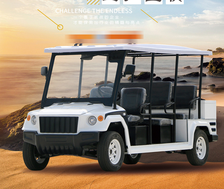 Electric Sightseeing Car, Golf Cart, Off-Road Electric Four-Wheel Sightseeing Shuttle Car, Reception and Patrol Vehicle