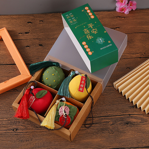 Gift boxed Dragon Boat Festival accessories wholesale fruit sachets persimmon mugwort sachets Yiwu small commodities handmade gifts