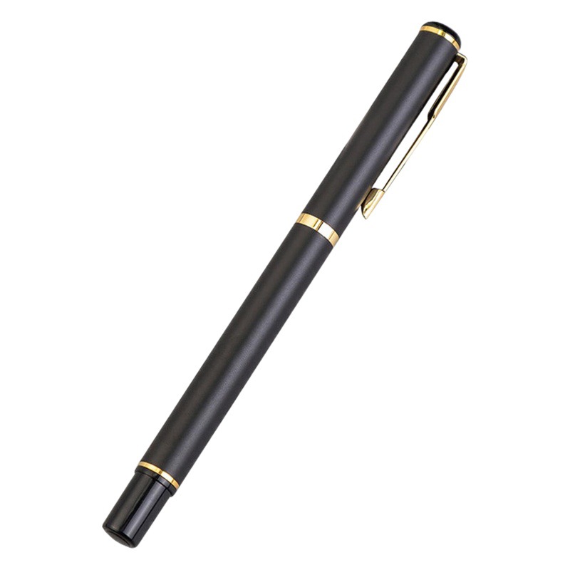 Pluma de firma de metal en stock pluma de regalo negro al por mayor de negocios pluma de gel imprimible logotipo Bolígrafo De Metal