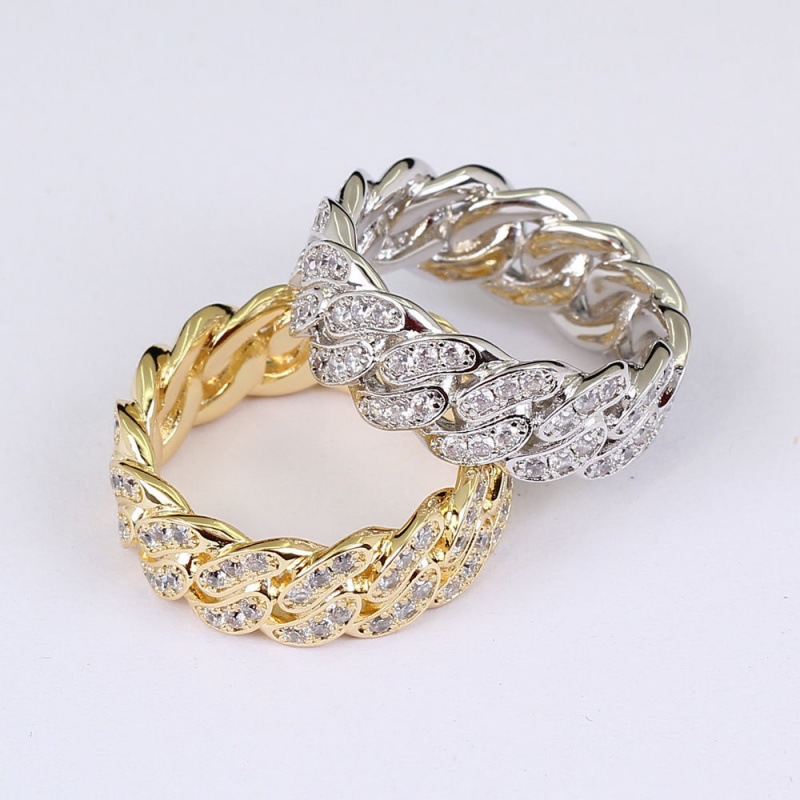Hip Hop Cuban Chain Ring With Full Zircon For Men And Couples_voghion.com