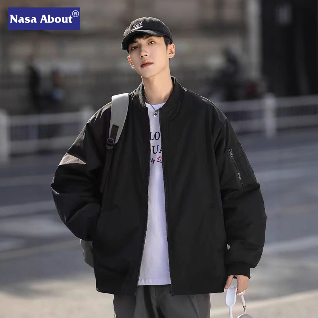 NASA飞行员夹克外套男女秋冬款情侣美式工装春秋休闲加厚棒球棉服