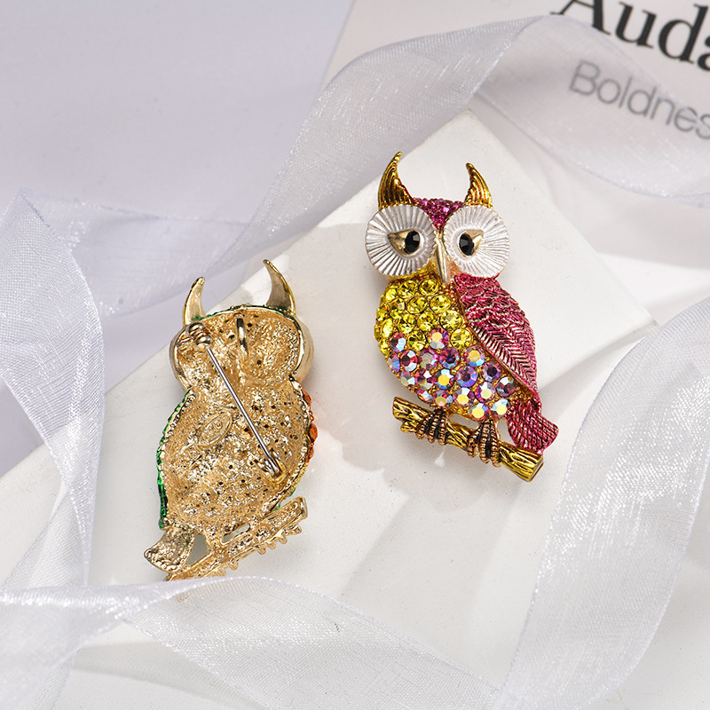 A Variety of European and American Retro Owl Enamel Brooches, Elegant and Versatile Animal Oil Drop Pins, Accessories Ready for Sale