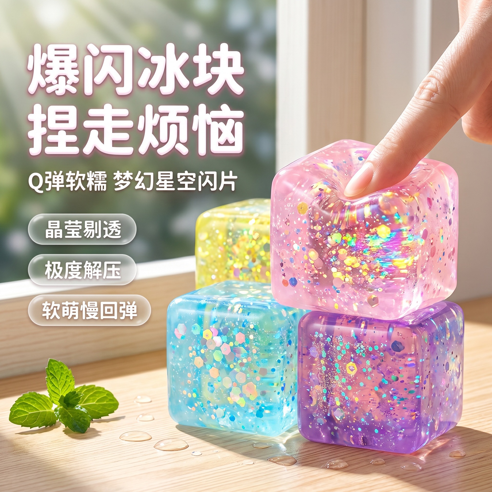 3.5 gold powder maltose ice cubes (random color)