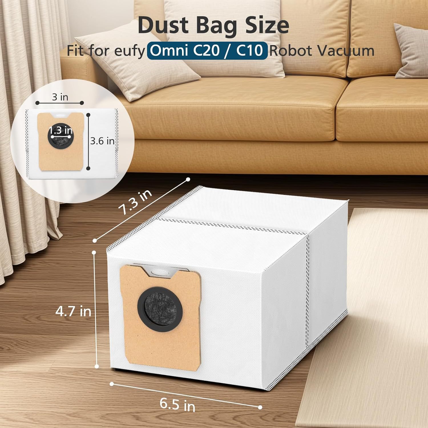 Encore Eufy C20 omni/C10 süpürme robotu aksesuarları için uygun aktif karbon dokunmamış toz torbası