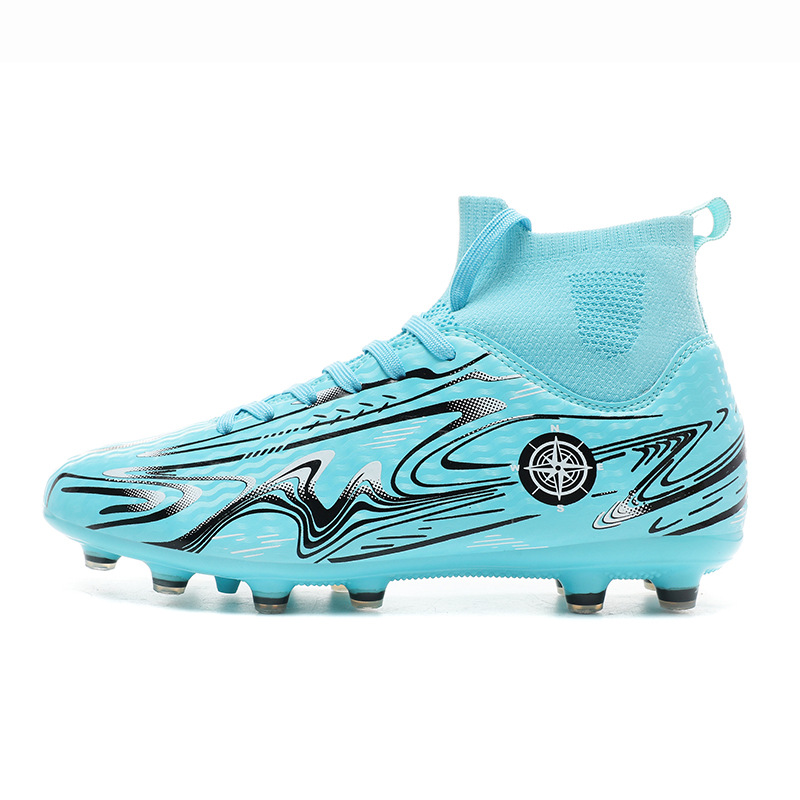 24 nuevos zapatos de fútbol de clavos largos transfronterizos zapatos deportivos de cuero para niños botas de hombre comercio exterior alto tamaño clavos largos