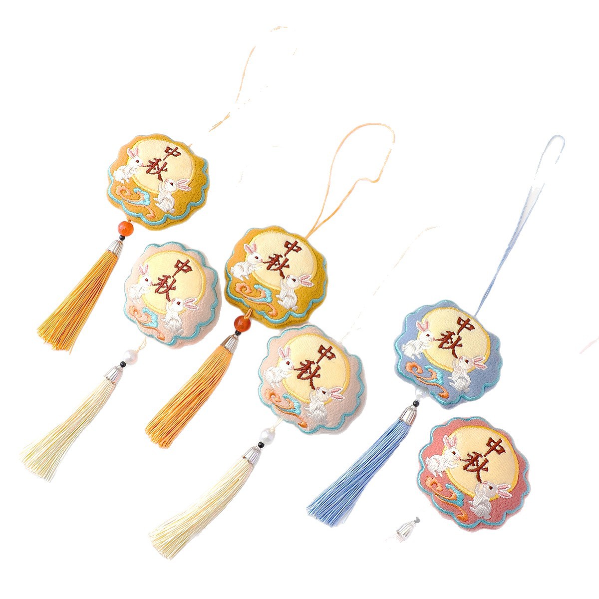 Nuevo Festival del Medio Otoño conejo colgante de bordilla decoración caja de regalo embalaje de regalo DIY material de florista