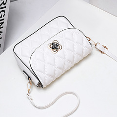 Cross-border direct supply 2023 new trendy women's bag soft leather texture women's fashion versatile single shoulder crossbody small square bag checkered bag