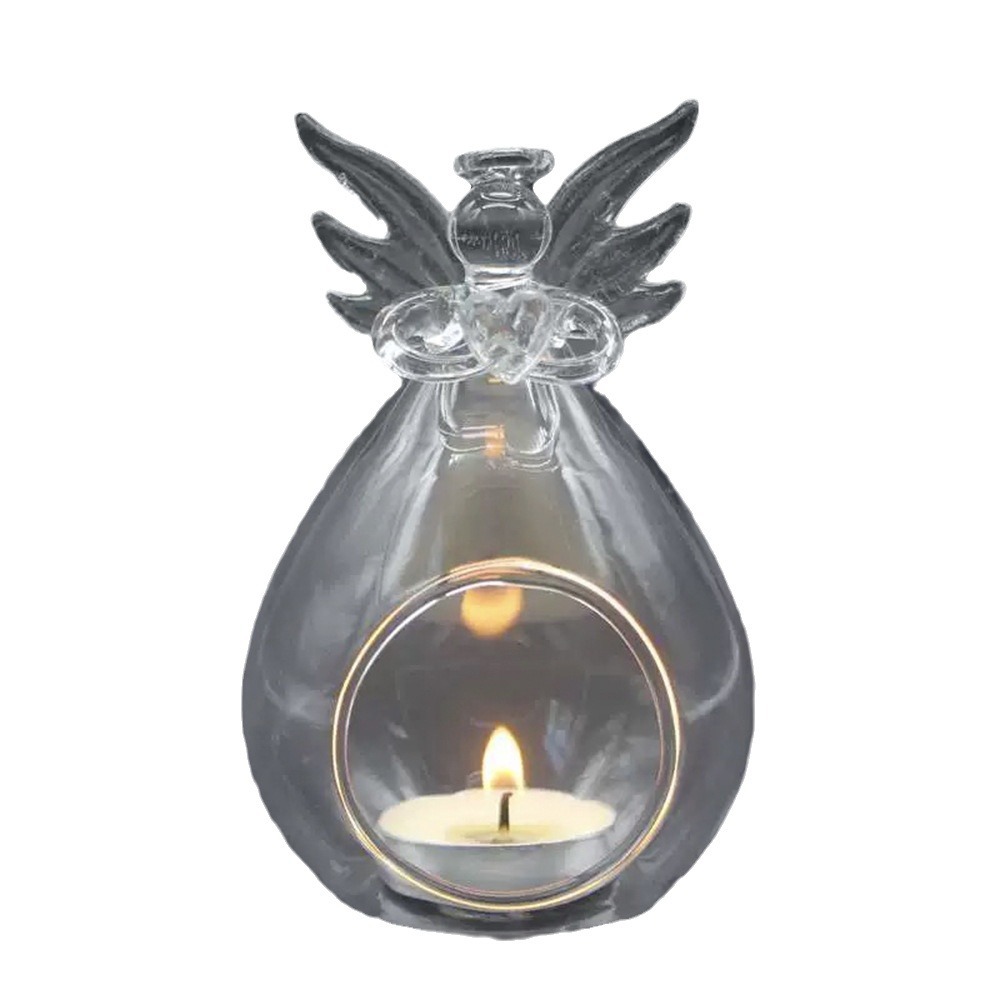 Directo de fábrica Europea Ángel cristal transparente candelabro titular la vela boda con velas Cena