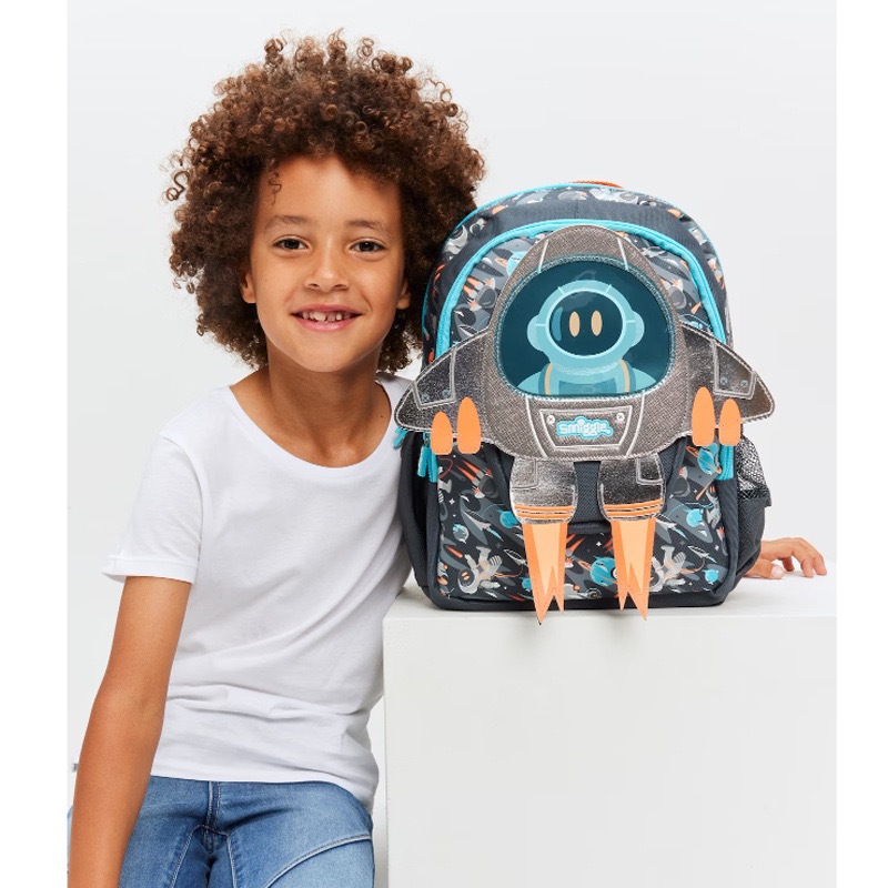 Australia Smiggle Air Rocket Mochila para niños Estudiante Da Rong Mochila Mochila Bolsa de lápices Bolsa de comida Caja de comida Taza de agua