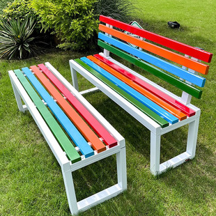 Park Chair Outdoor Bench Outdoor Anti-Corrosion Solid Wood Bench Square Basketball Court Courtyard Leisure Plastic Wood Bench