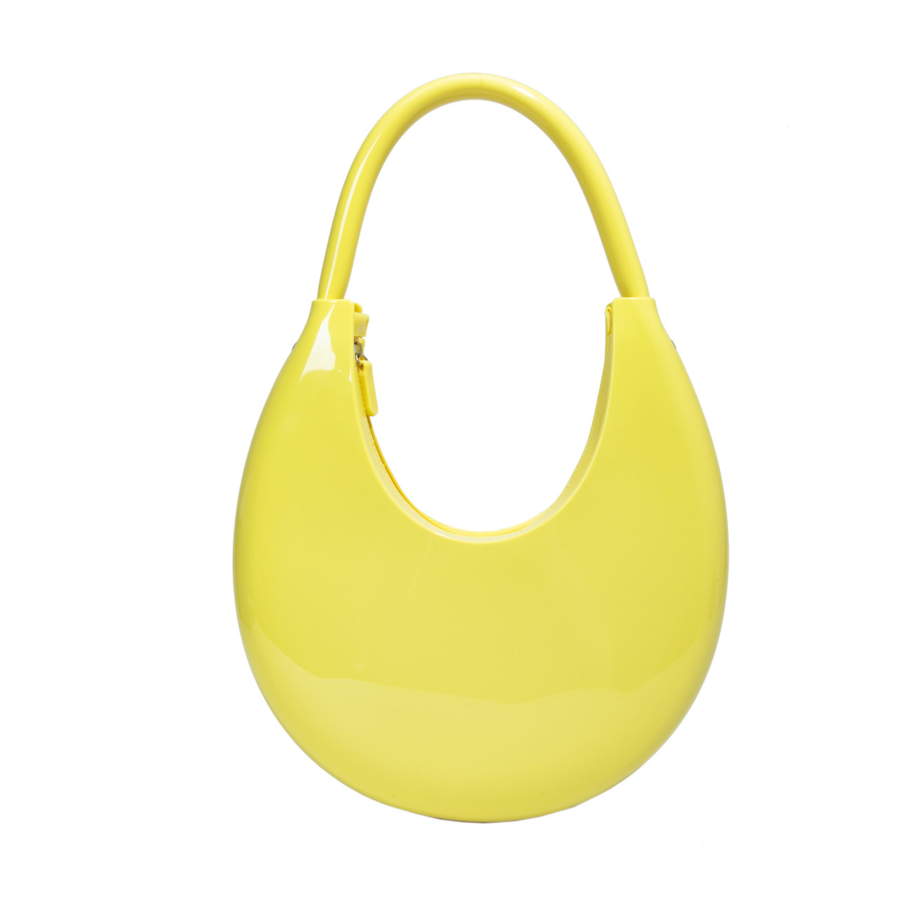 Cross-Border Trendy Minimalist Versatile Underarm Crescent Bag, Individual Texture Solid Color Plastic Shoulder Bag For Women - Thumbnail 7