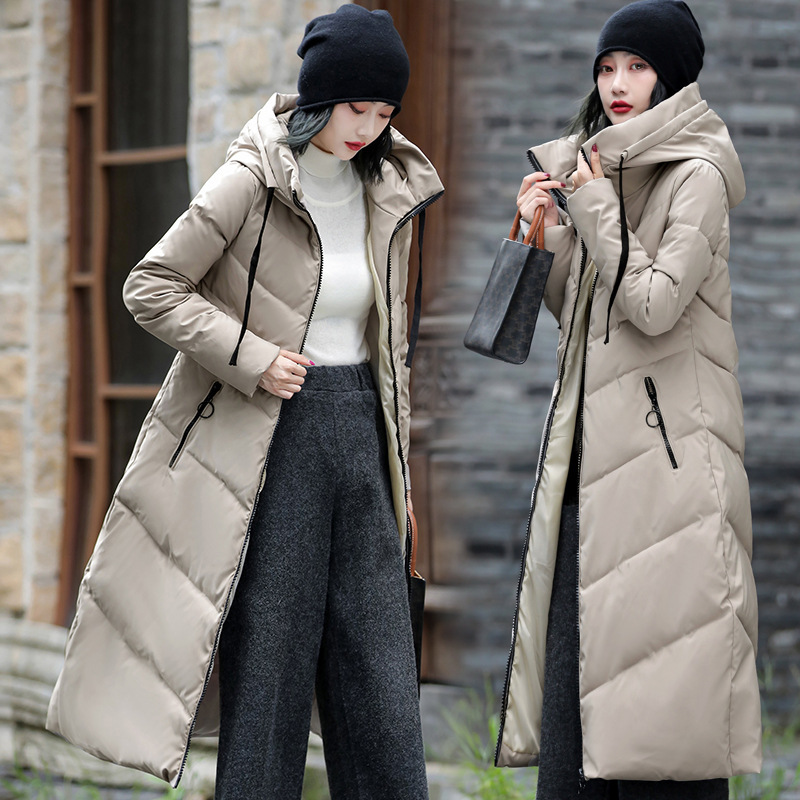 Russian Export Cotton Coat for Women 2024 Winter New Korean Style Large Size Long Slim Fit Thickeneded down Cotton Coat 6XL