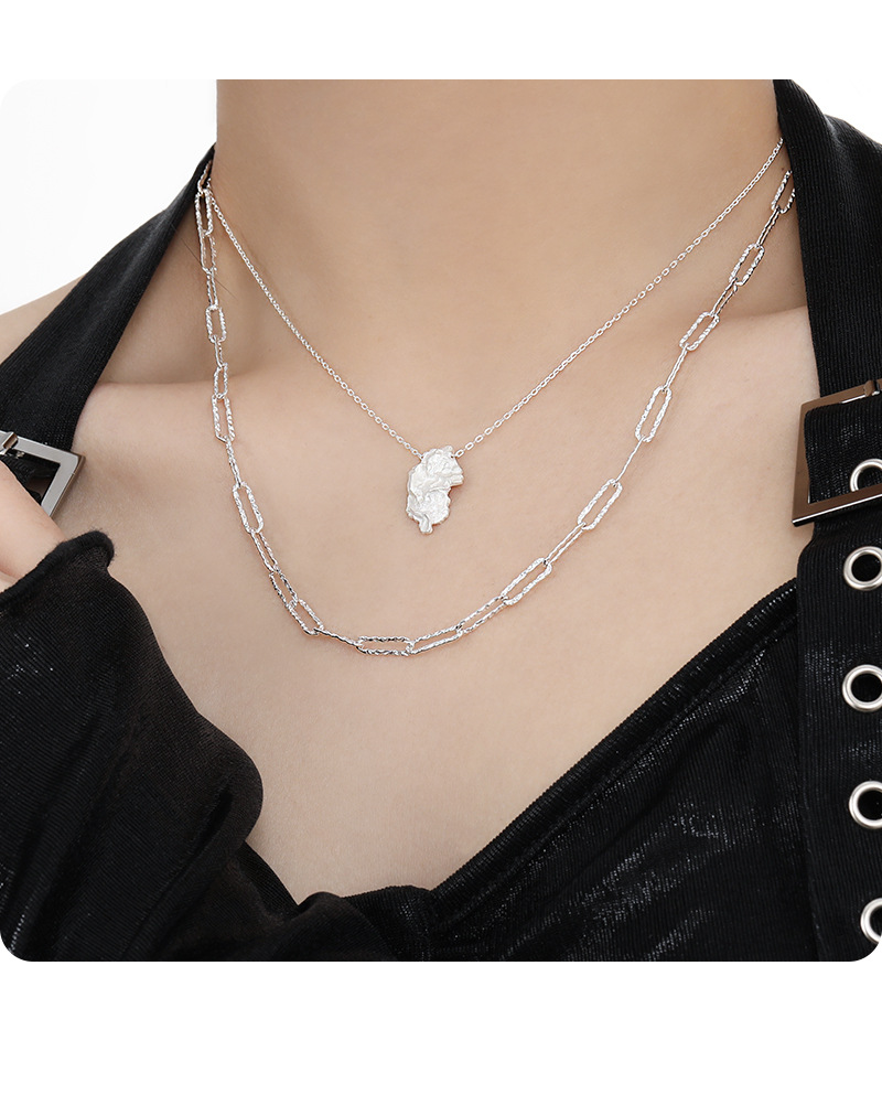 Sterling Silver Gold Plated Simple Style Classic Style Plating Ruched Solid Color Pendant Necklace display picture 3