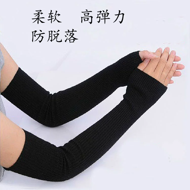 Длинные рукава для женщин, удлиненные перчатки в корейском стиле, длинные перчатки с половиной пальцев, перчатки без пальцев, рукава с рюшами.