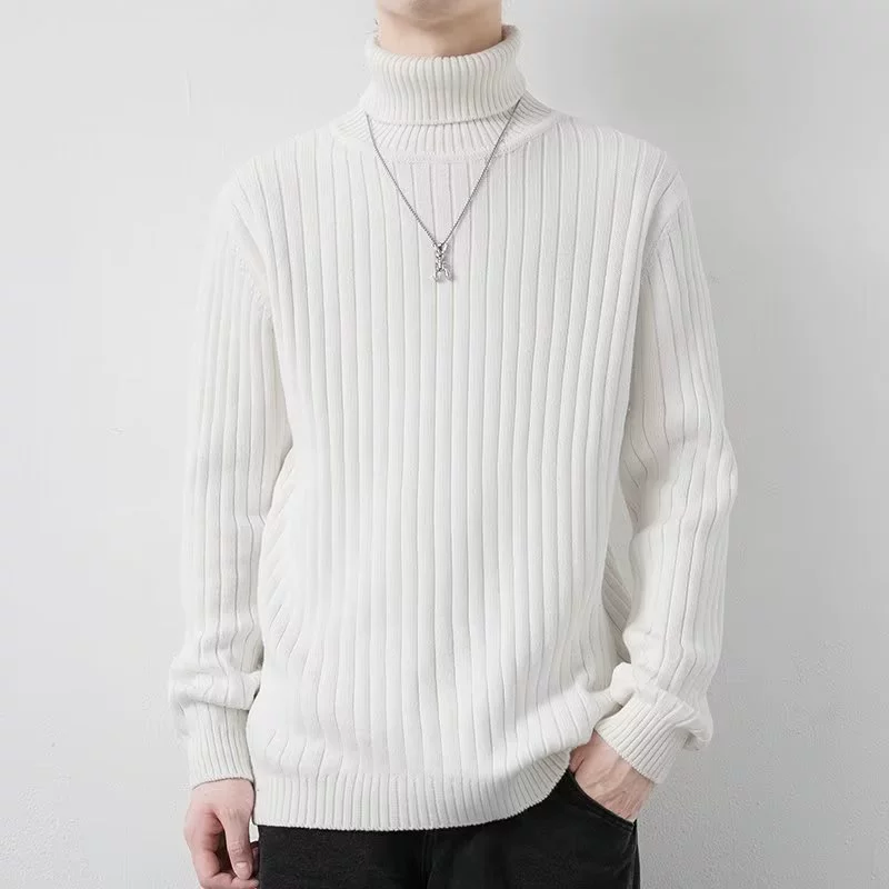 Мужской демисезонный модный цветной вязаный свитер для отдыха, slim fit