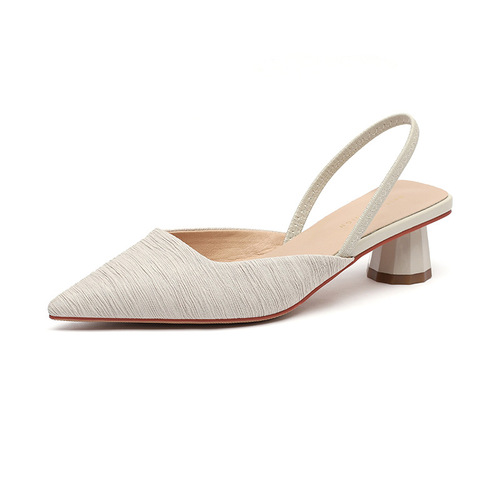 Fuhao Bow-Strap Sandals for Women,  Summer Style: Elegant Satin Heels with Square Toe and Petite Round Heel