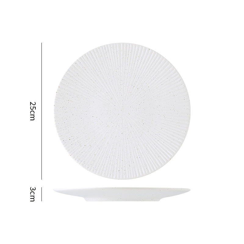 Plato de cerámica simple punto azul punto blanco conjunto de platos de platos de comedor occidental platos de cerámica de hotel con puntos