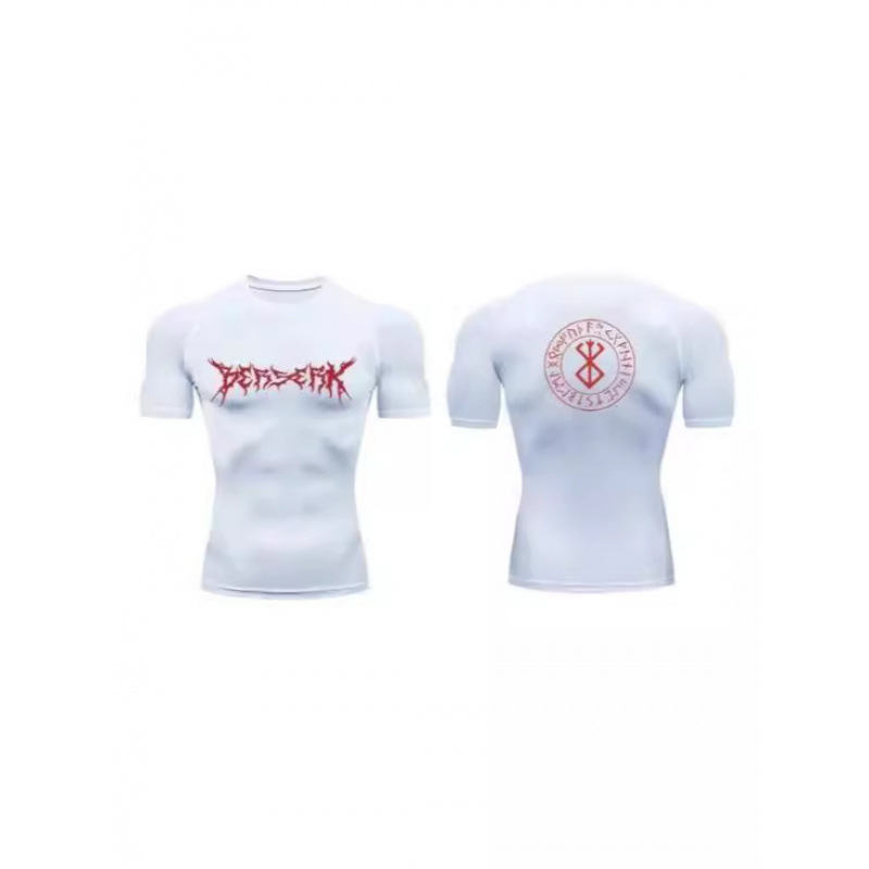 Men's Anime Print Compression Shirt Summer Gym Quick Dry Stretch Underwear