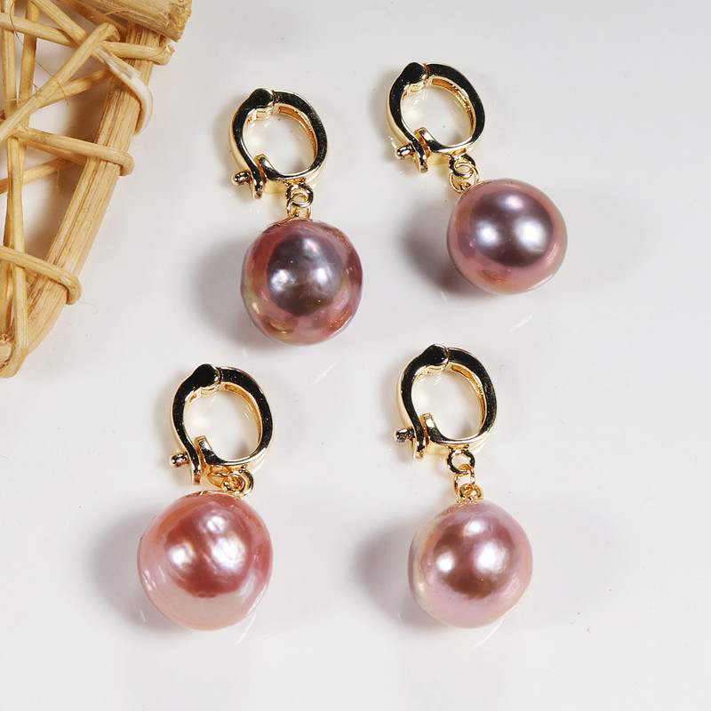 Pearl Material Irregular Pattern Fashion Irregular Pearl Plating Inlay Pearl Drop Earrings Necklace 1 Pair
