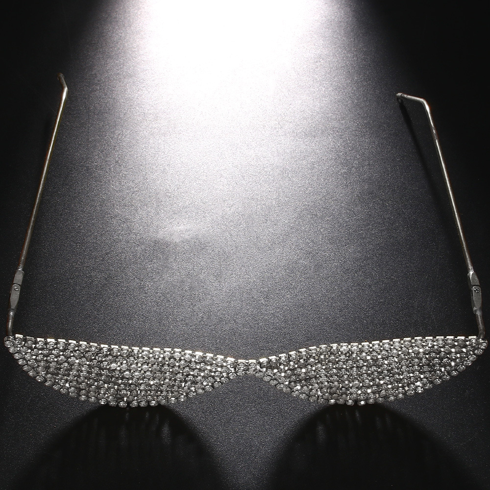 Rhinestone europeo y americano gafas marco plegable decoraciones hip hop metal gafas marco femenino gafas marco