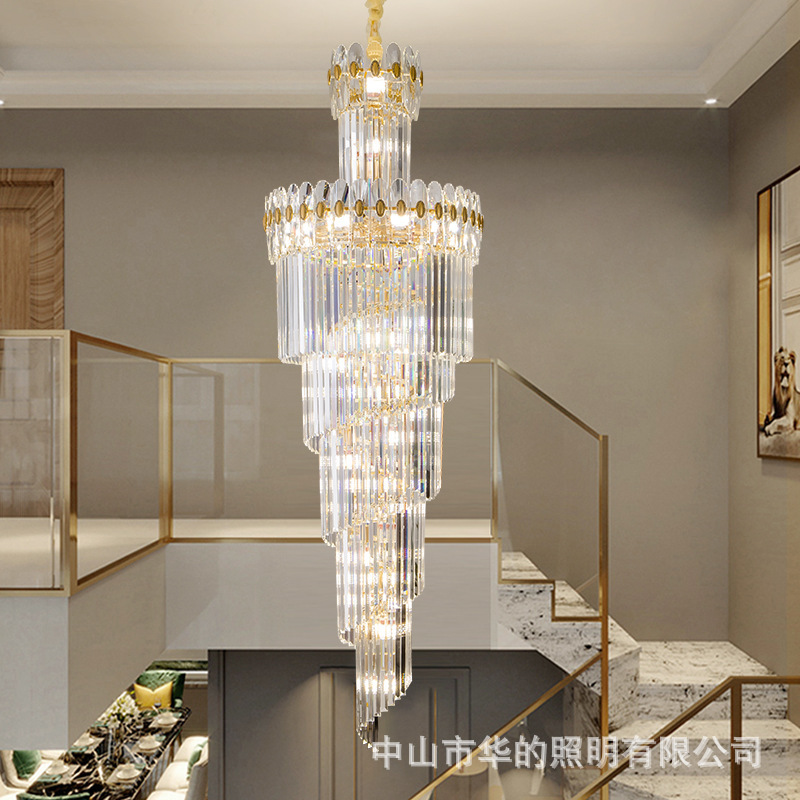 Nordic luxury crystal chandelier Villa living room Shopping Mall hotel lobby Banquet Hall duplex crystal chandelier