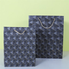 Cross-border exclusive single-color square gold foil paper handbag square grid gift paper bag wholesale gift bag