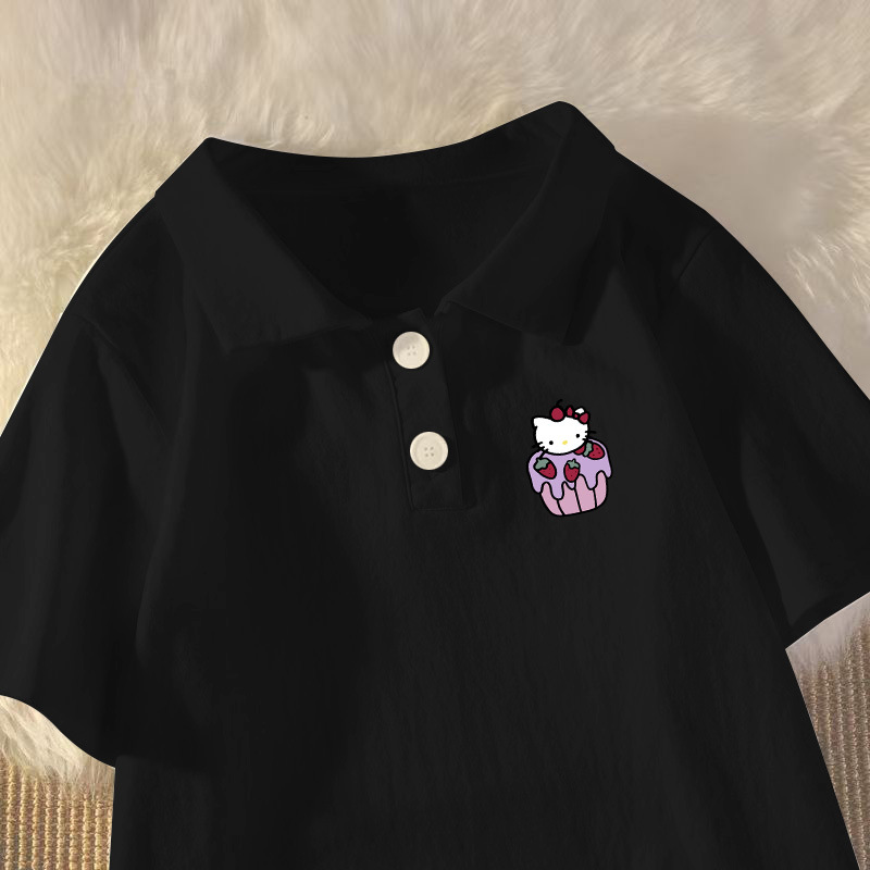 Summer children's polo shirt, new short-sleeved top for medium and large children, pure cotton, casual and versatile base layer.