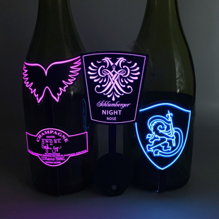 El Cold Light Wine Label Luminous Source Custom Logo Luminous Champagne Bottle Sticker Waterproof Led Luminous Wine Bottle Label Manufacturer
