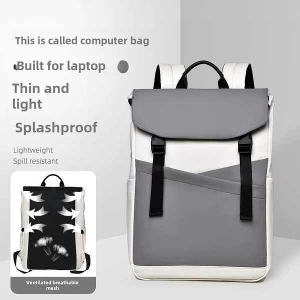 Laptop Bag backpack men's laptop backpack large capacity flip student schoolbag lightweight travel trendy cool 16 inch
