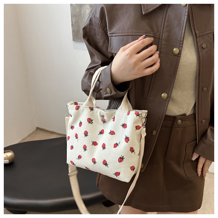 Canvas bag for women 2024 New large-capacity handbag, printed tote bag, niche design, artistic single-shoulder bag for work undefined