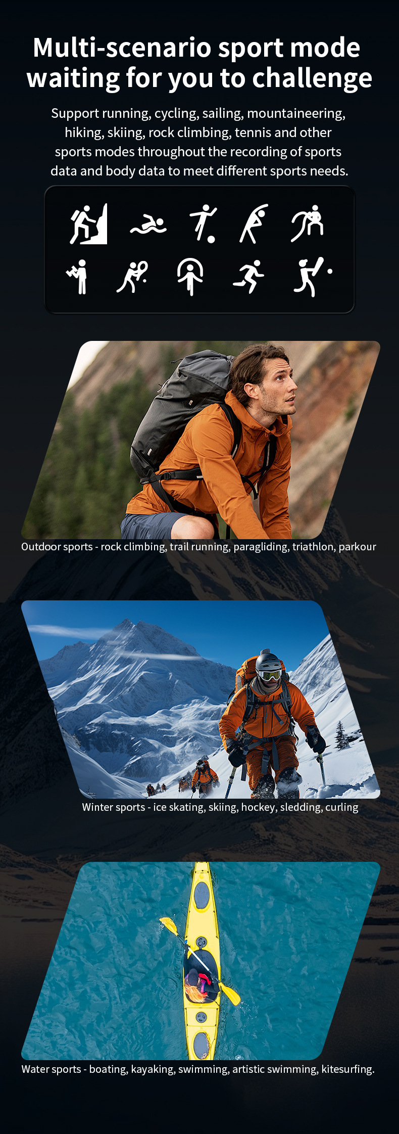 Smartklocka med pulsmätare och bluetooth för utomhussport_voghion.com