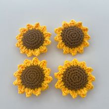 现货批发5圈12瓣手工编织向日葵花头毛线编织仿真花针织太阳花头